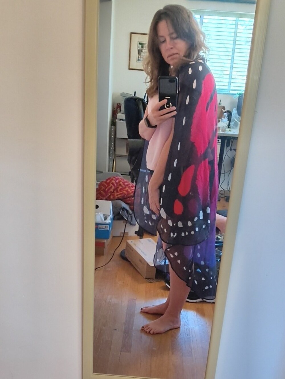 Butterfly Wing Cape in Red and Purple